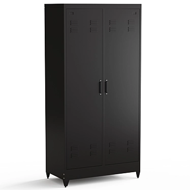 Metal Hiba Wardrobe with 2 Doors 3D model image 1 