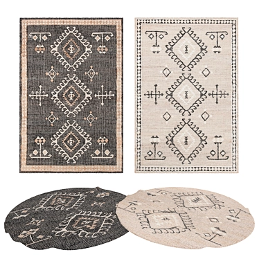 Versatile Rug Set - 8 Varying Designs 3D model image 1 