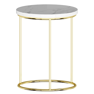Elegant Marble & Gold Side Table 3D model image 1 