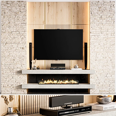 Modern TV Wall Unit: High Quality & Detailed 3D model image 1 