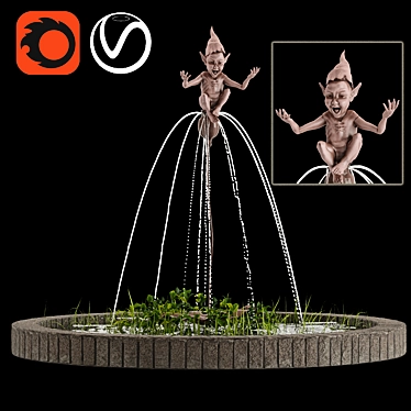 Exquisite Water Fountains: Vray+Corona-Ready Garden Décor 3D model image 1 