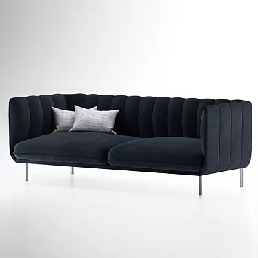 Luxurious Velvet Sofa 3D model image 1 