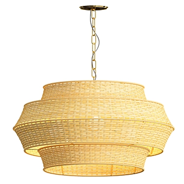 Elegant Paloma Rattan Pendant 3D model image 1 