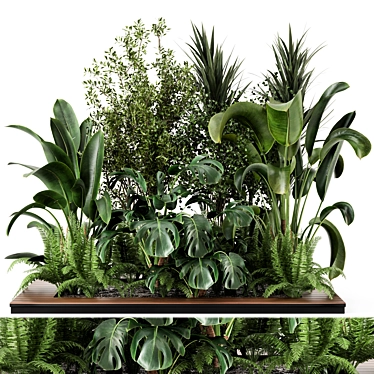 Outdoor Garden Set: Bush & Tree - 330 3D model image 1 