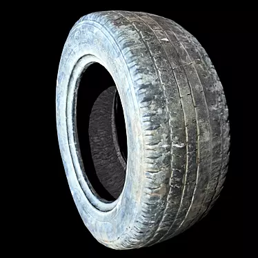 Vintage Tire 3D Scan: Metal & Roughness 2K 3D model image 1 