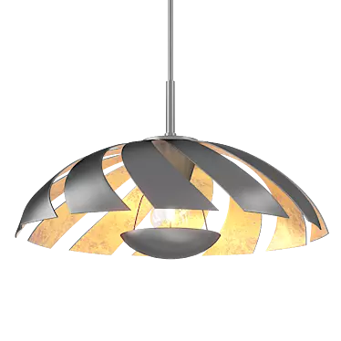 Elegant Black Gold Pendant Light 3D model image 1 