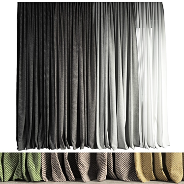 Fidivi Fox Curtain: Seamless Textured Upholstery in 34 Colors 3D model image 1 