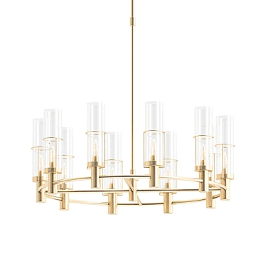 Eco-Friendly Essex Glass Chandelier 3D model image 1 