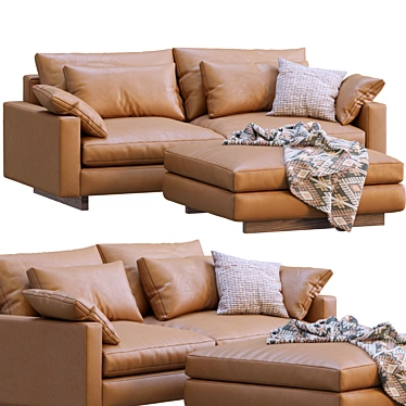 West Elm Leather Harmony Sofa 3D model image 1 