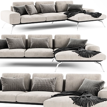 Blanche Linda Modern Chaise Lounge 3D model image 1 