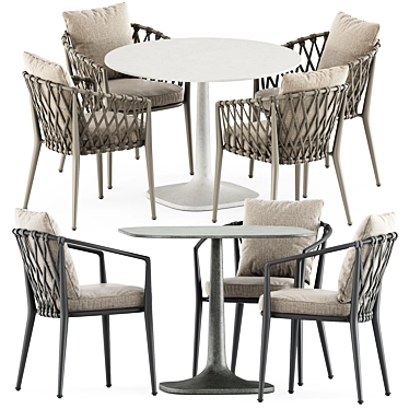 Modern Outdoor Set: Erica Chair & Fiore Table 3D model image 1 