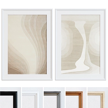 Modern Abstract Picture Frame Set 3D model image 1 