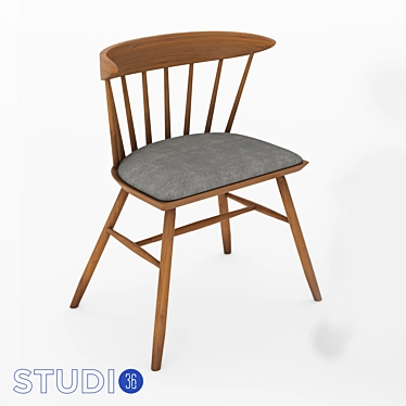 Dialma Brown Chairs: Stylish and Sturdy 3D model image 1 