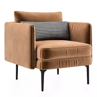 Modern Auburn Armchair: Stylish and Elegant 3D model image 1 