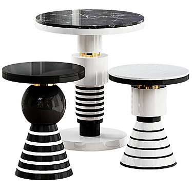 Modern Ceramic Marble Coffee Table 3D model image 1 
