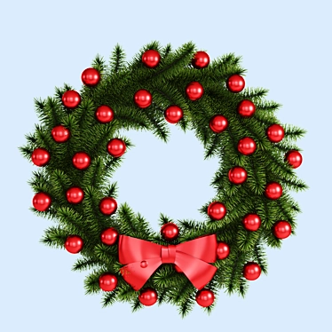 Festive Holiday Wreath 3D model image 1 