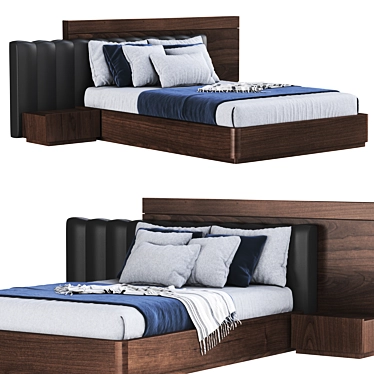 Contemporary Double Storage Bed 3D model image 1 