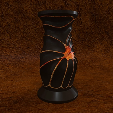 Rustic Mango Wood "Thoughts" Vase 3D model image 1 