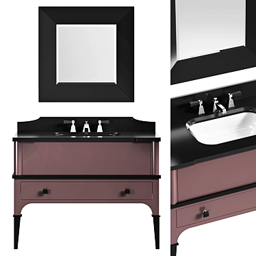 Elegant Devon&Devon Vanity with Vip Time Basin & Morgan Mirror 3D model image 1 
