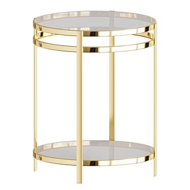 Golden Glass Coffee Table with Dual Surfaces 3D model image 1 