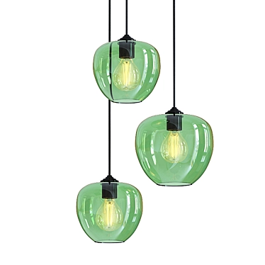 Elegant Green Glass Pendant Light 3D model image 1 