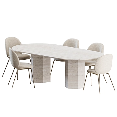 Gubi Beetle Chair Dining Set 3D model image 1 