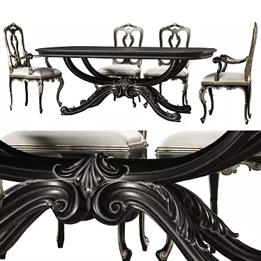 Roberto Giovannini Dining Set: Art1231G and Art 193 3D model image 1 