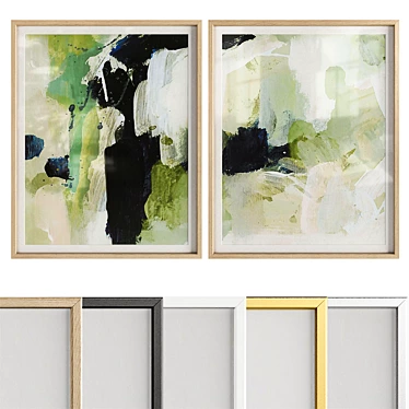 Contemporary Abstract Paintings Set 3D model image 1 