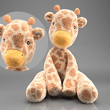 Gentle Giraffe Plush Toy 3D model image 1 