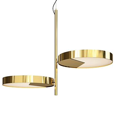 Elegant Brass Moonlight Ceiling Lamp 3D model image 1 