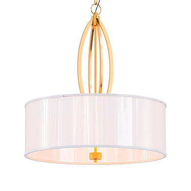 Elegant Soft Gold Pendant Light 3D model image 1 