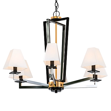 Kichler Dancar 28" Chandelier: Elegant Polished Nickel 3D model image 1 