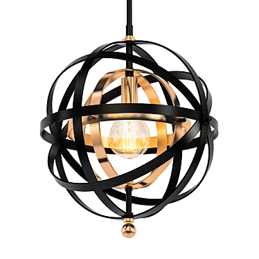 Elegant Bronze and Brass Orb Pendant 3D model image 1 