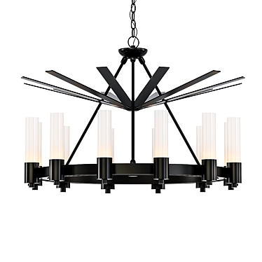 Elegant Dark Smoke Chandelier 3D model image 1 