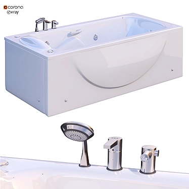 Luxury Bathtub Set 218 - Sleek Design, High Quality 3D model image 1 
