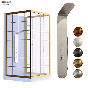 Modern Shower Cabin Set 3D model image 1 