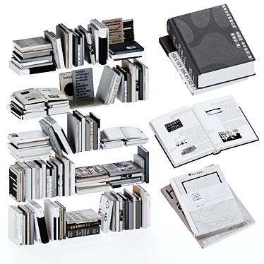 Gray & White Book Set: Vol.4 3D model image 1 