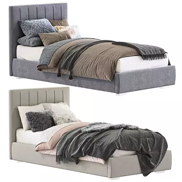 Modern Style Bed 214 - Two Color Options - 90 x 195 cm 3D model image 1 