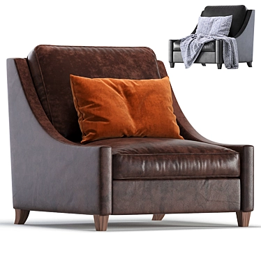 Naples Leather Armchair: Elegant and Comfortable 3D model image 1 