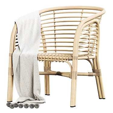 Lombok Rattan Lounge Chair: Exquisite Handcrafted Design 3D model image 1 