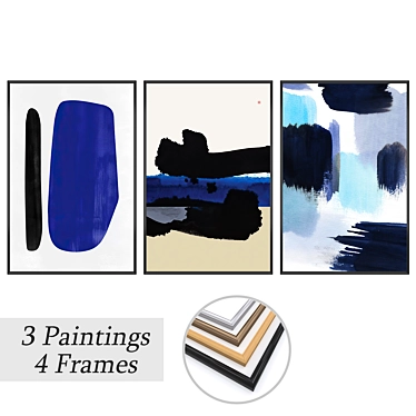Gallery Collection: 3 Paintings & 4 Frame Options 3D model image 1 