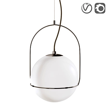 Lokborne Frosted Glass Chandelier - Exquisite Lighting Solution 3D model image 1 