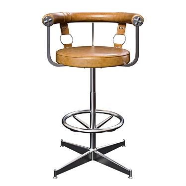 Elevate your space with Daystrom Leather Bar Stool 3D model image 1 