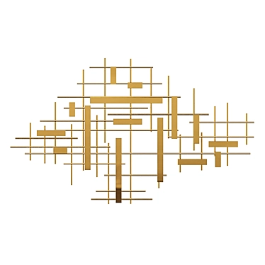 Golden Metal Wall Art: 102 x 61 3D model image 1 