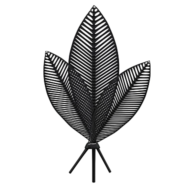 Black Metal Palm Leaf Wall Art 3D model image 1 