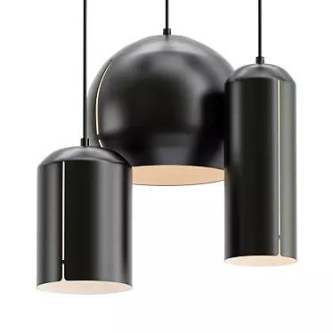 Elegant Noir Pendant Light 3D model image 1 