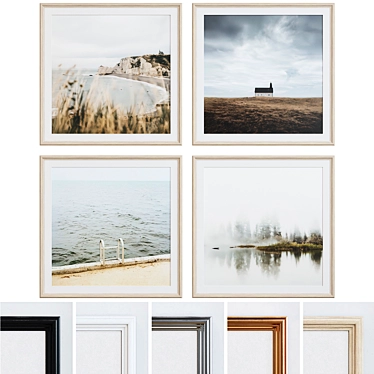 Modern Landscape Photo Frame Set 3D model image 1 