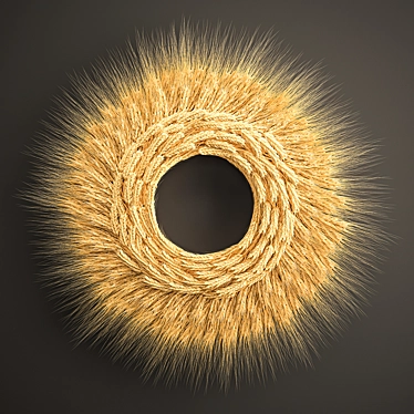 Wheat Spikelet Décor - Natural Wall Wreath 3D model image 1 