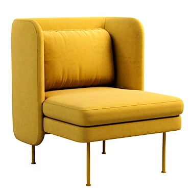 Plush Bloke Velvet Lounge Chair 3D model image 1 