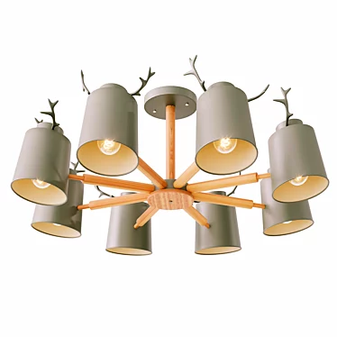 Elegant Deer B Lamp: Stylish Design 3D model image 1 